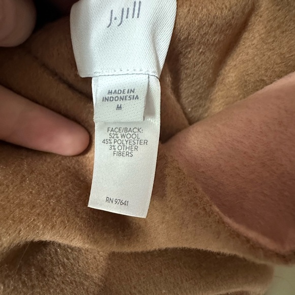 J. Jill Camel Double Faced Coat w/Blush Interior and Double Front Pockets - Picture 3 of 6